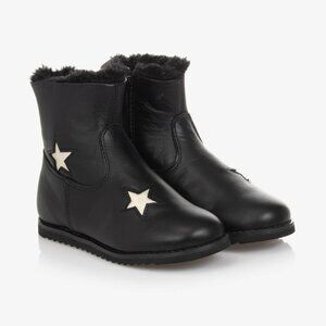 EUC Old Soles Black Twinkle Leather Ankle Boots, Size 25 EU / 9 US